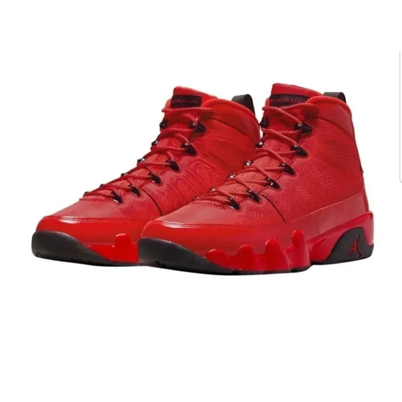 Nike Size 10 Air Jordan 9 Retro Chile Red Black Mens CT8019-600 Lace Up Sneakers - Picture 2 of 12